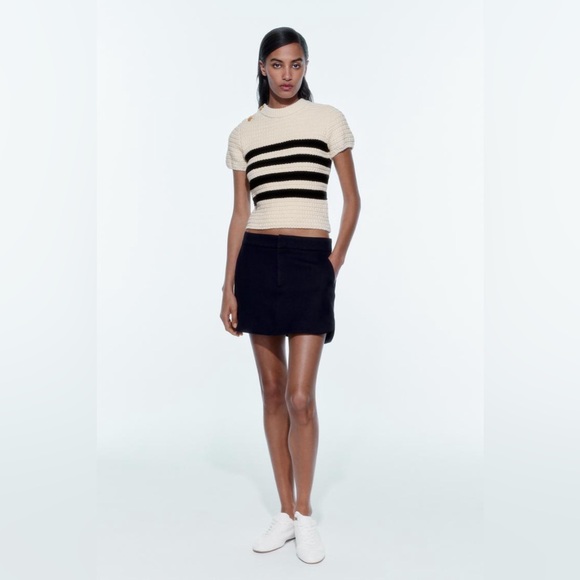 ZARA BLOGGER FAVORITE STRIPED KNIT SWEATER - Picture 2 of 11